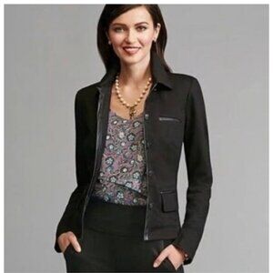 Cabi Tudor Faux leather trim jacket